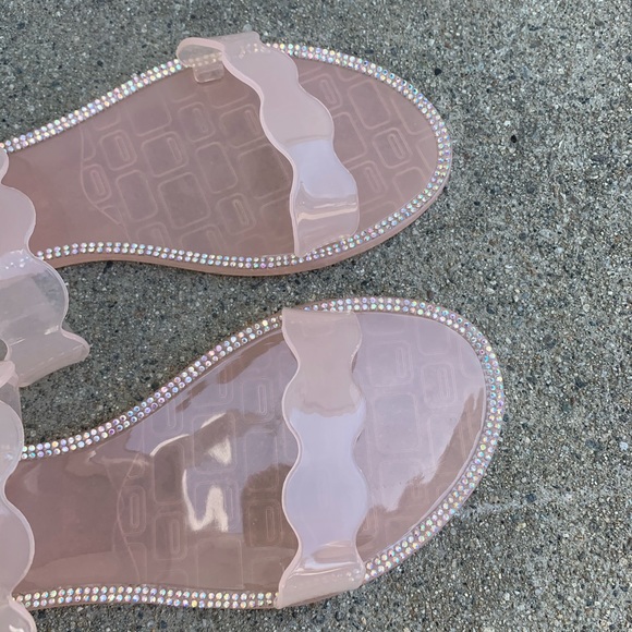 Blush Rhinestones Jelly Sandals - Picture 4 of 4